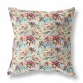 Homeroots 26 in. Roses Indoor & Outdoor Throw Pillow Red Yellow & Blue 414356